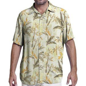Men's Margaritaville Cream Hawaiian‎ Bbq Button Front Short Sleeves Shirt